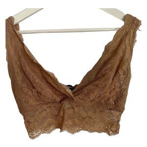 NWOT Cosabella Lace Curvy Fit Longline Everyday Bralette in Beige - Size S